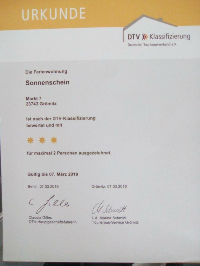 Grömitz Wohnung Sonnenschein Inkl Strandkorb Vom 01 05-01 10 מראה חיצוני תמונה